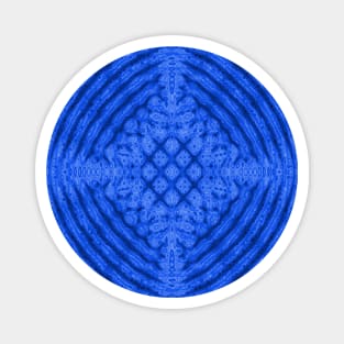 Blue Snowflake Kaleidoscope Fractal Magnet